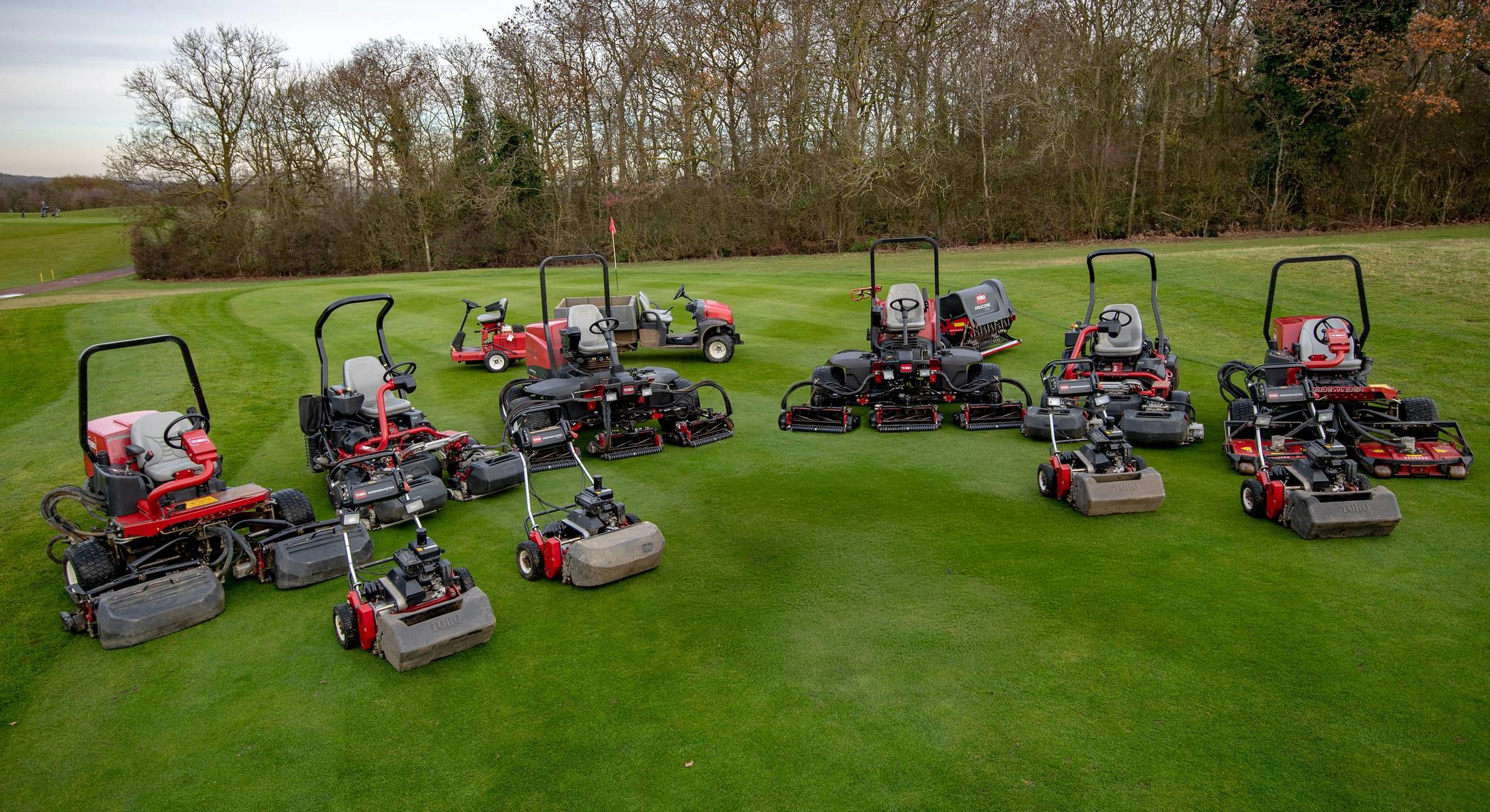 A range of specialist turf maintenance equipment